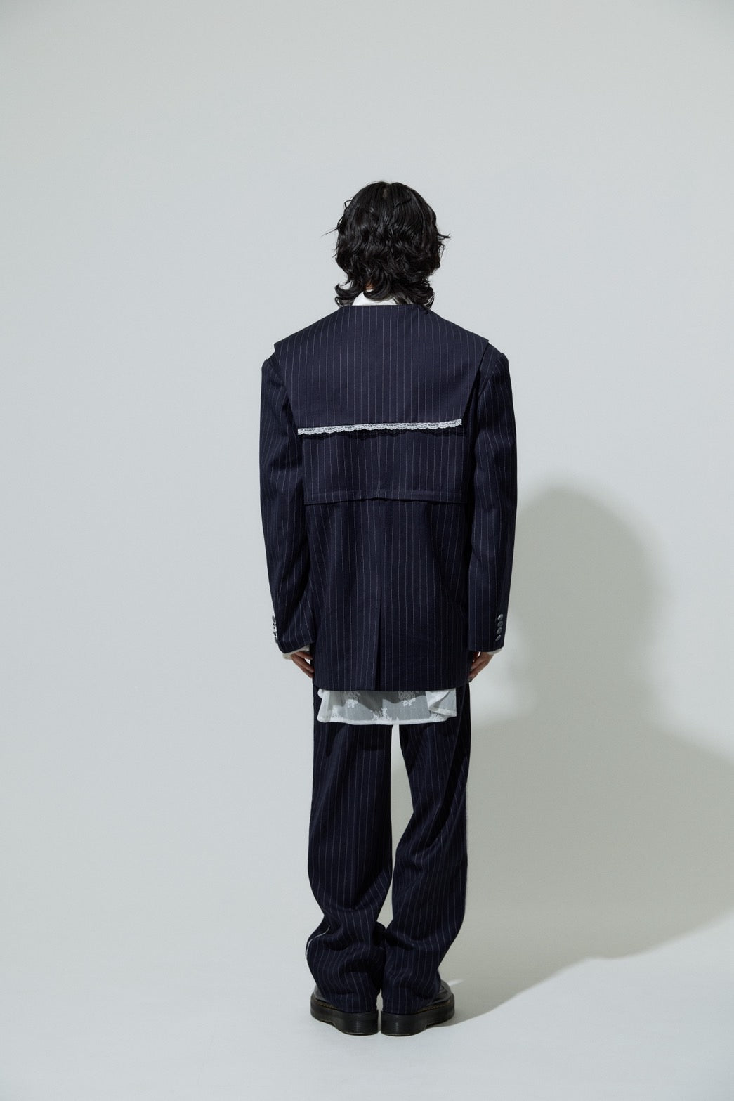 Stripe Lace Trousers(Navy)