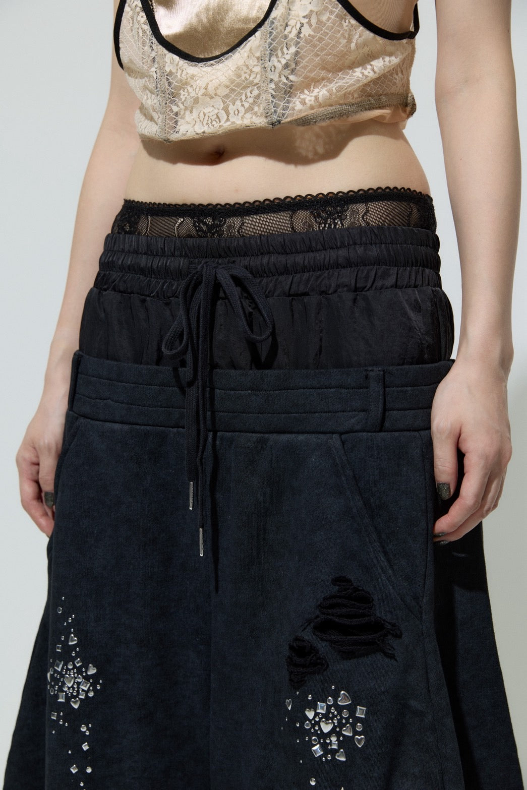 Meteor Low-rise Sweat Pants(Black)