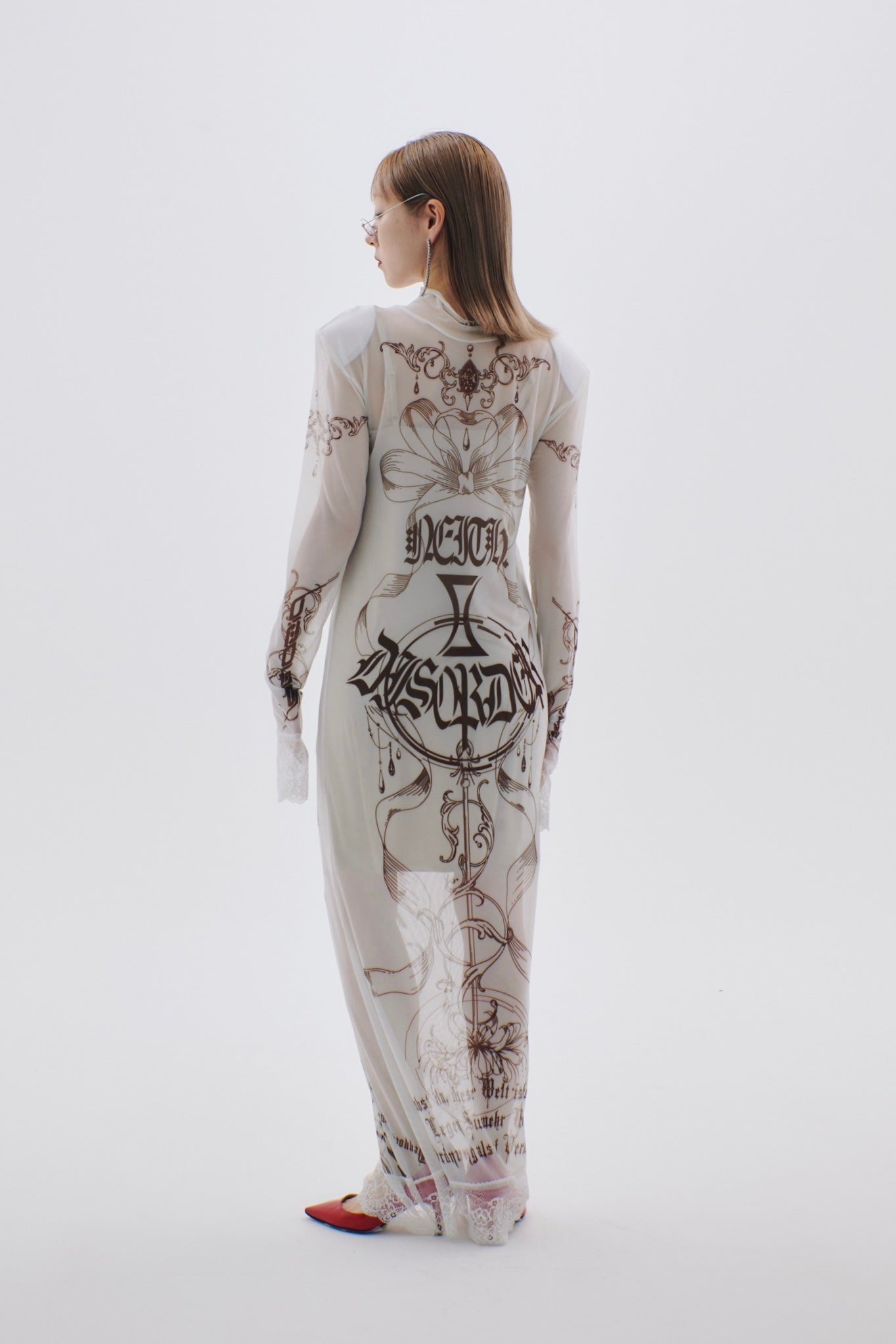 Armed Second Skin Dress #2(White×Black)