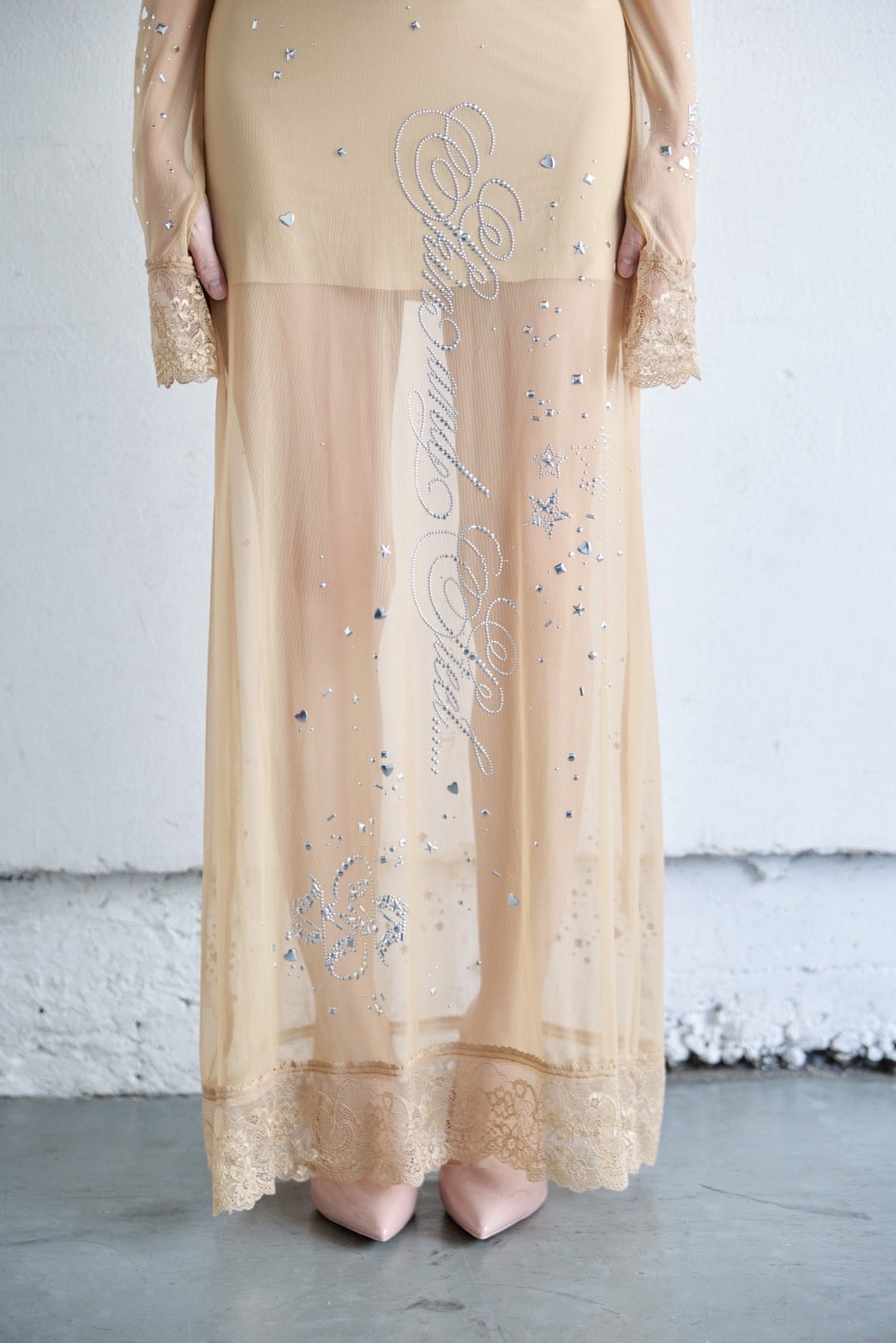 Metallic Sparkle Skin Dress(Beige)