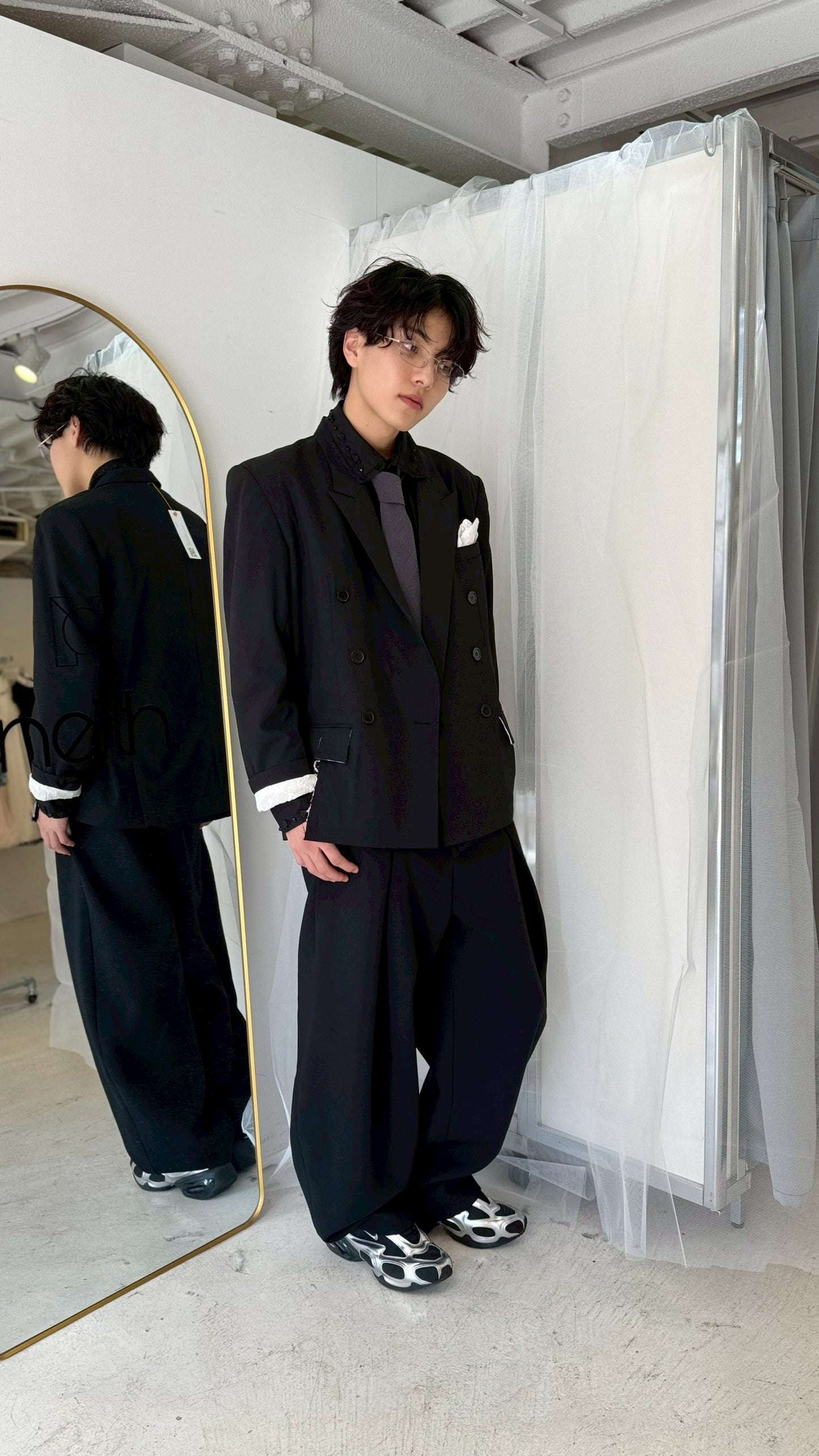 Destroyed Pocket Chief Jacket (Black）