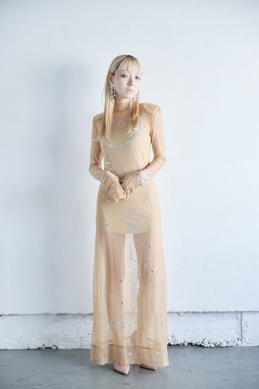 Metallic Sparkle Skin Dress(Beige)