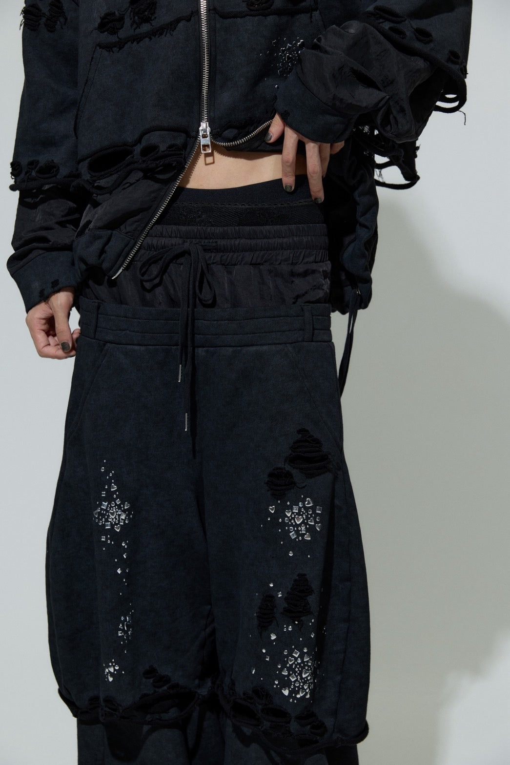 Meteor Low-rise Sweat Pants(Black)
