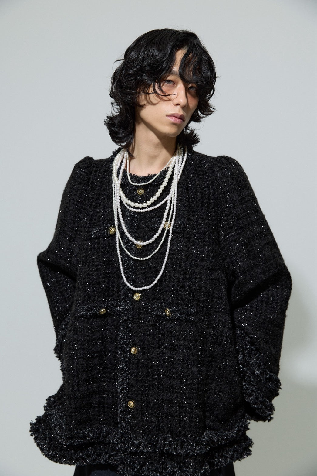 Tweed Bell Dress(Black)