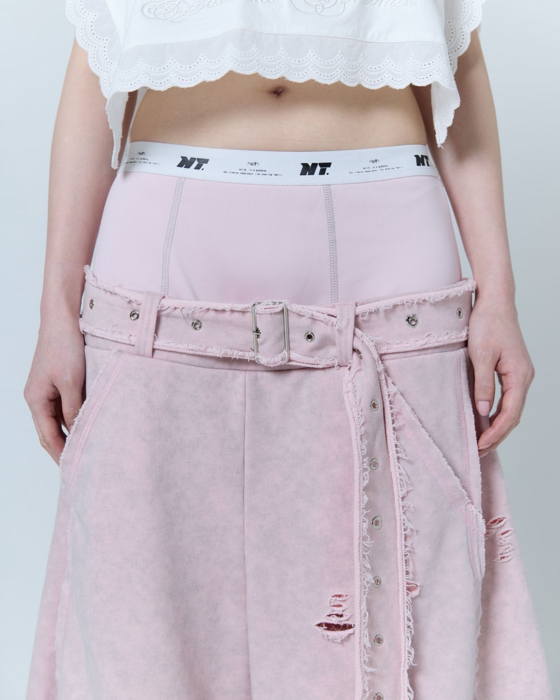 Boxer Destroyed Sweat Pants (Pink)