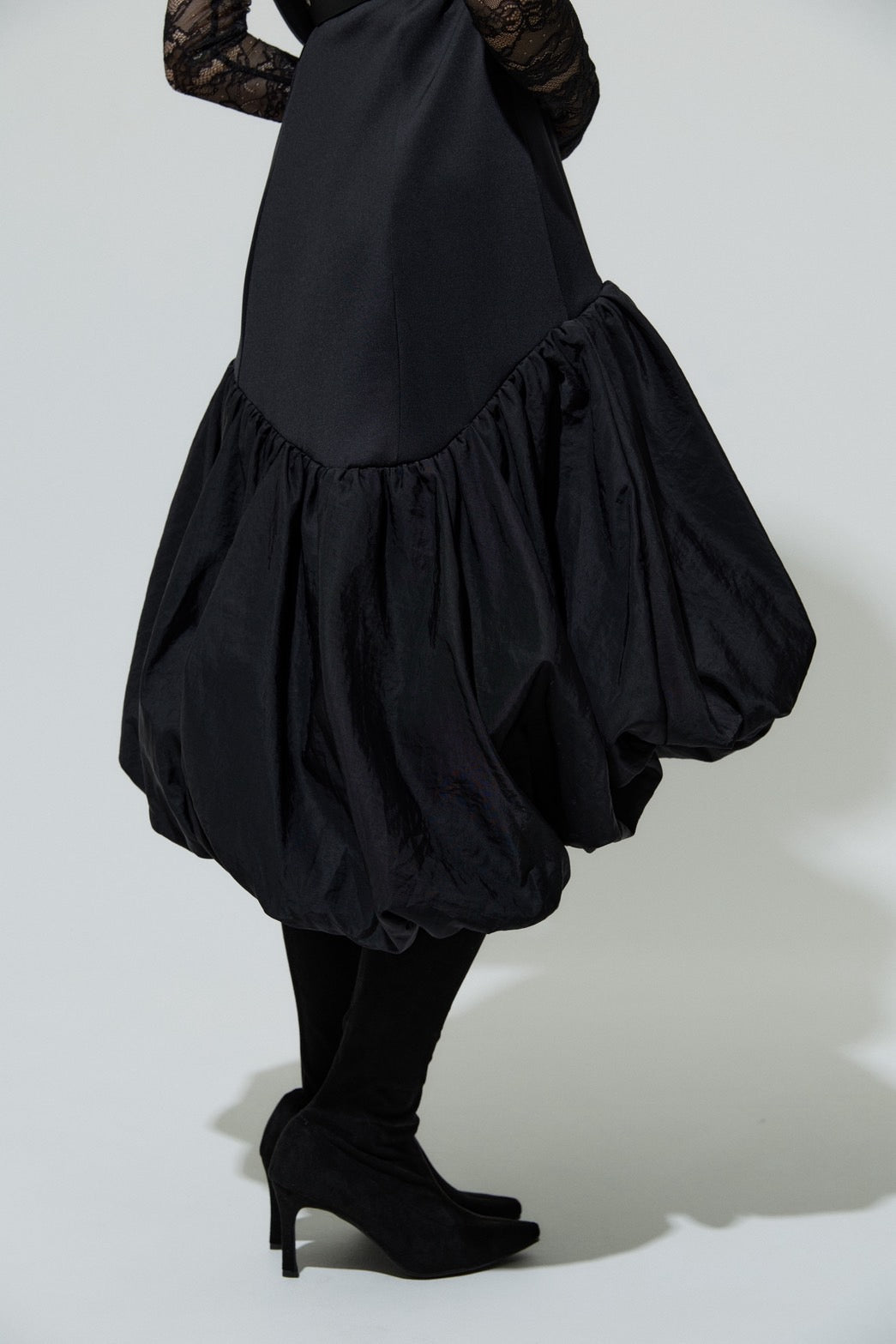 Leather Balloon Dresskirt(Black)
