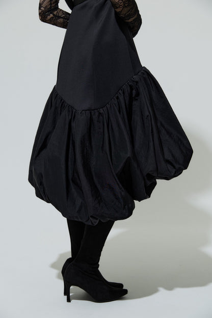 Leather Balloon Dresskirt(Black)