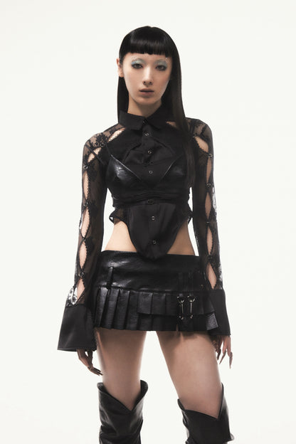 Pierced Lingerie Shirt(Black)