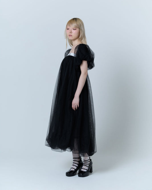 【4月下旬】Tulle Bare Dress(Black)