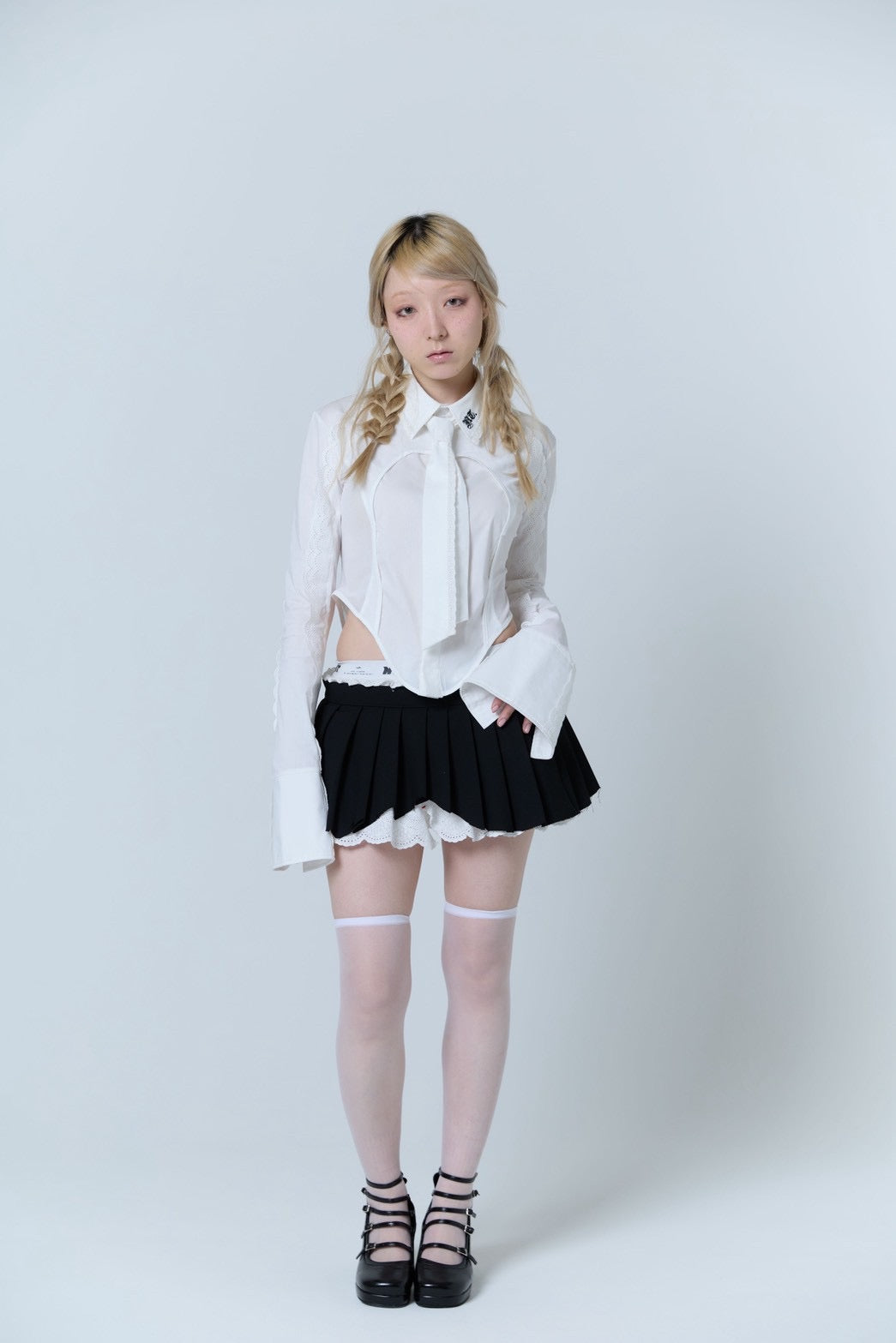 Handkerchief Tied Shirt (White)