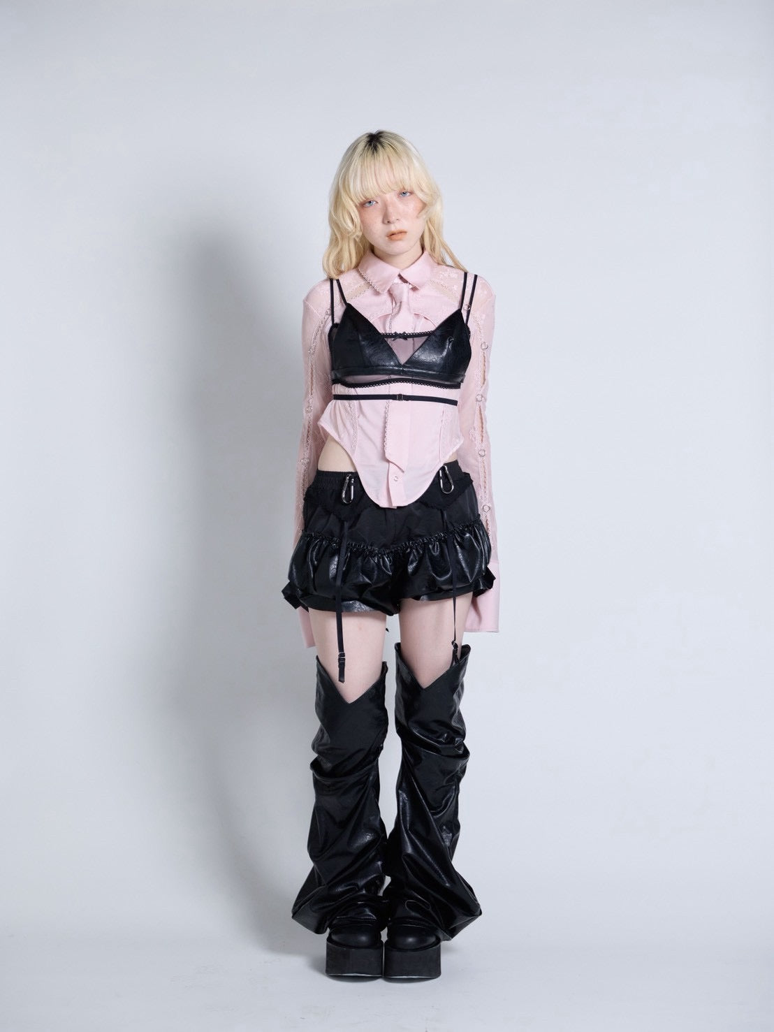 Pierced Lingerie Shirt(Pink)