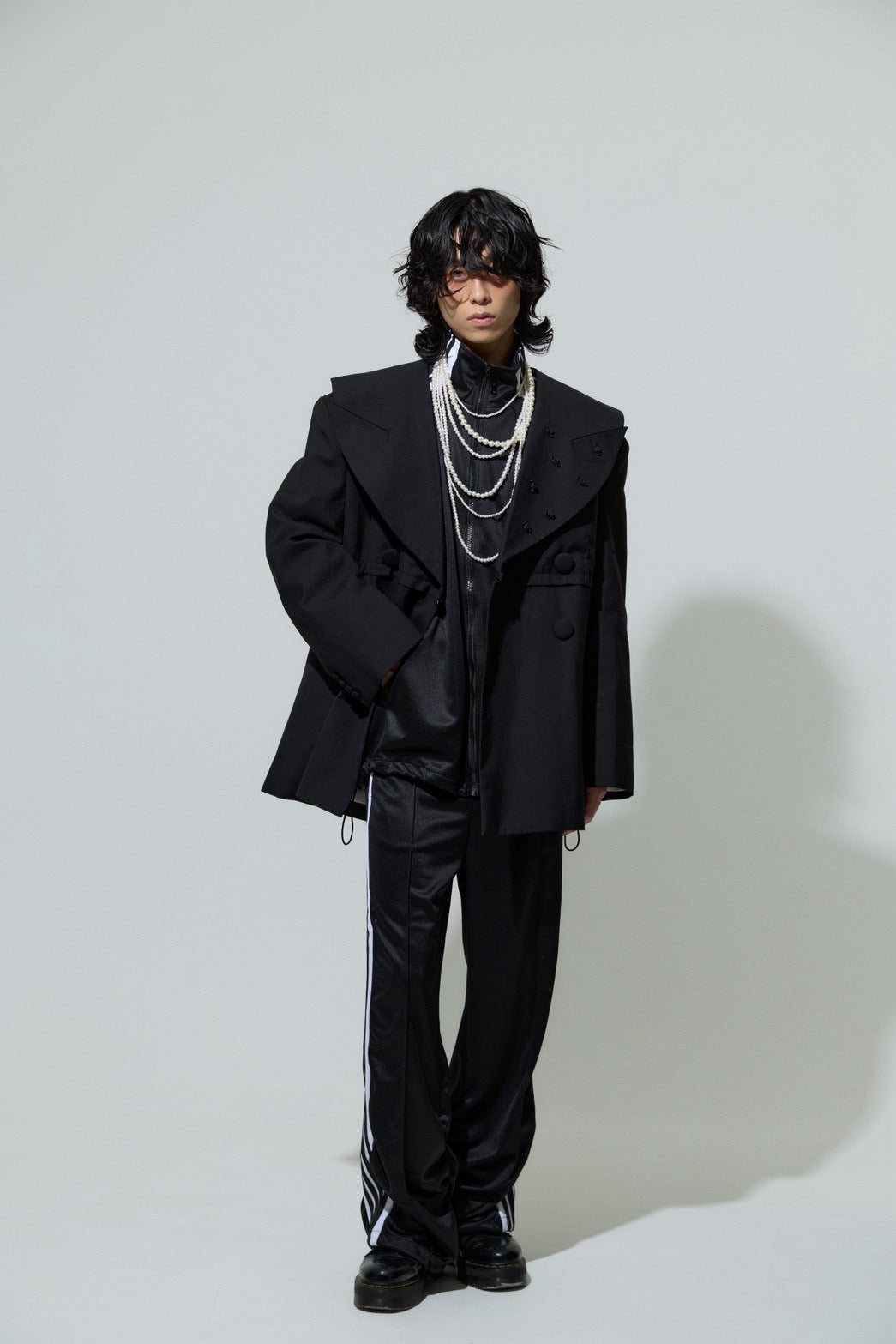 Angled Shape Track Jacket(Black)