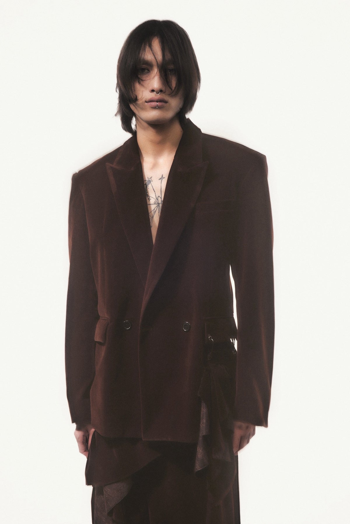 【9月下旬】Velvet Tailored Jacket(Brown）＜店頭予約＞