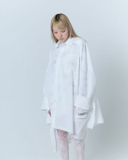Handkerchief Shirt Dress (White)
