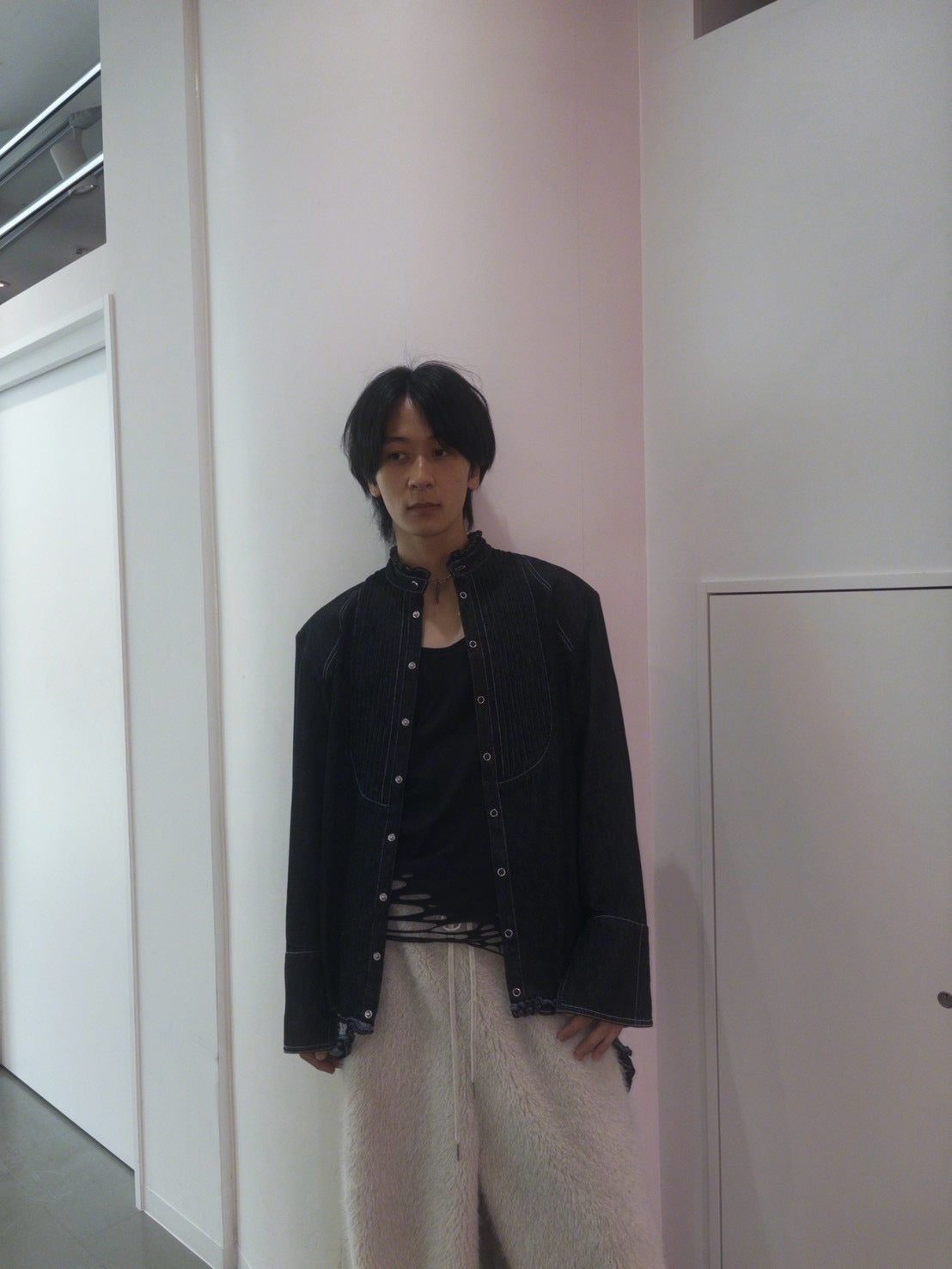 [Late September] Denim Shirt (Black)