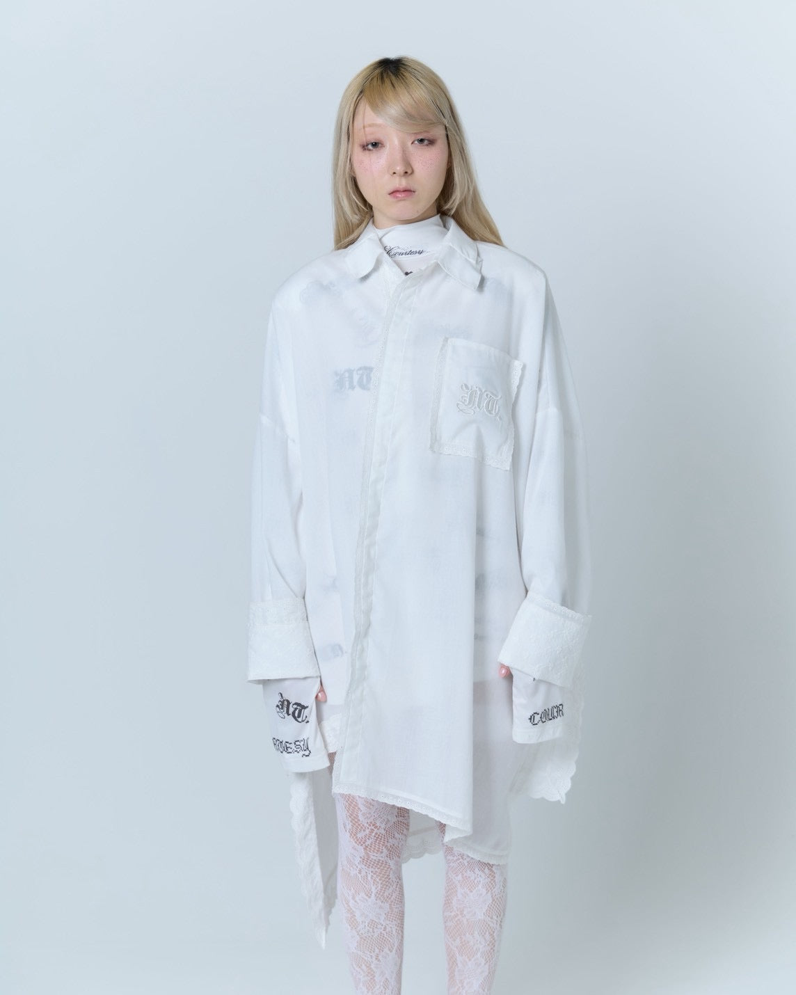 Handkerchief Shirt Dress (White)