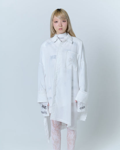 Handkerchief Shirt Dress (White)