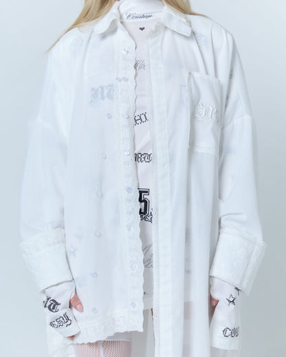 Handkerchief Shirt Dress (White)