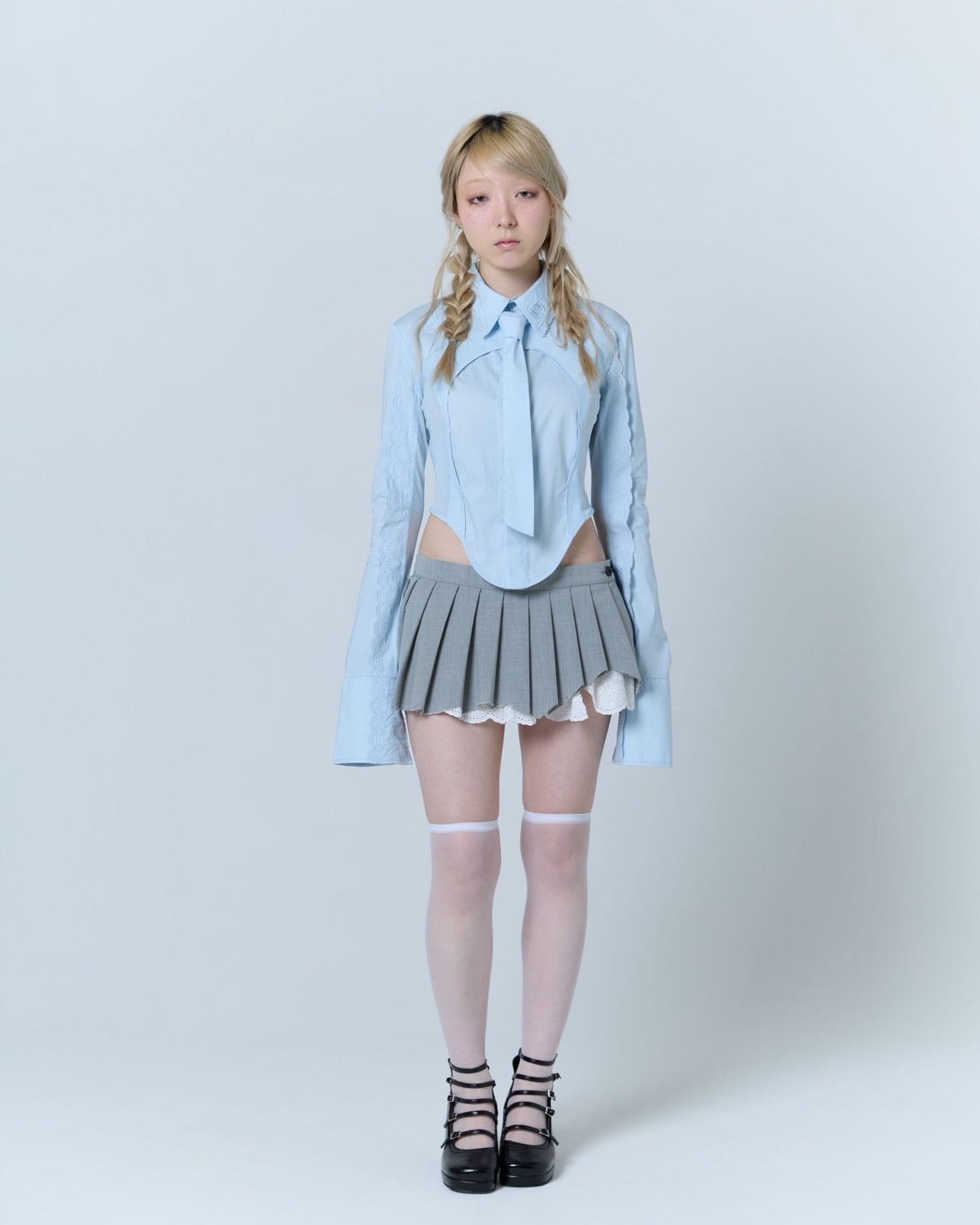 Destroyed Micro Mini Skirt (Gray)