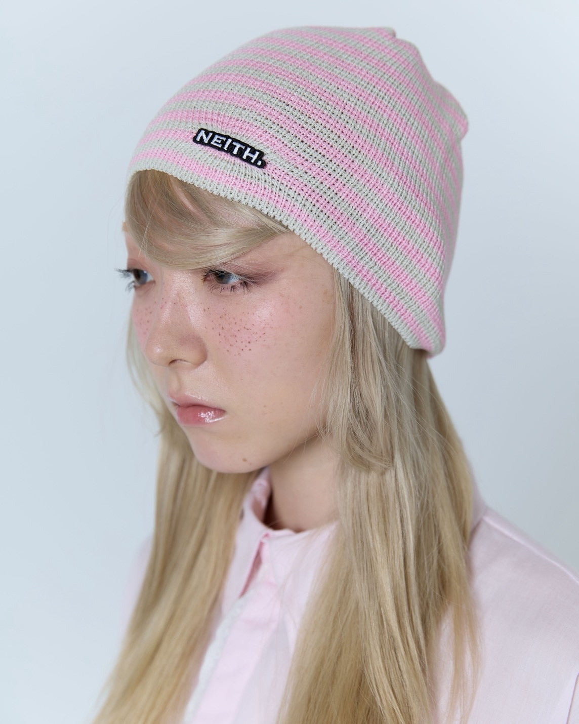 【Last1】 Border Beanie(Pink)