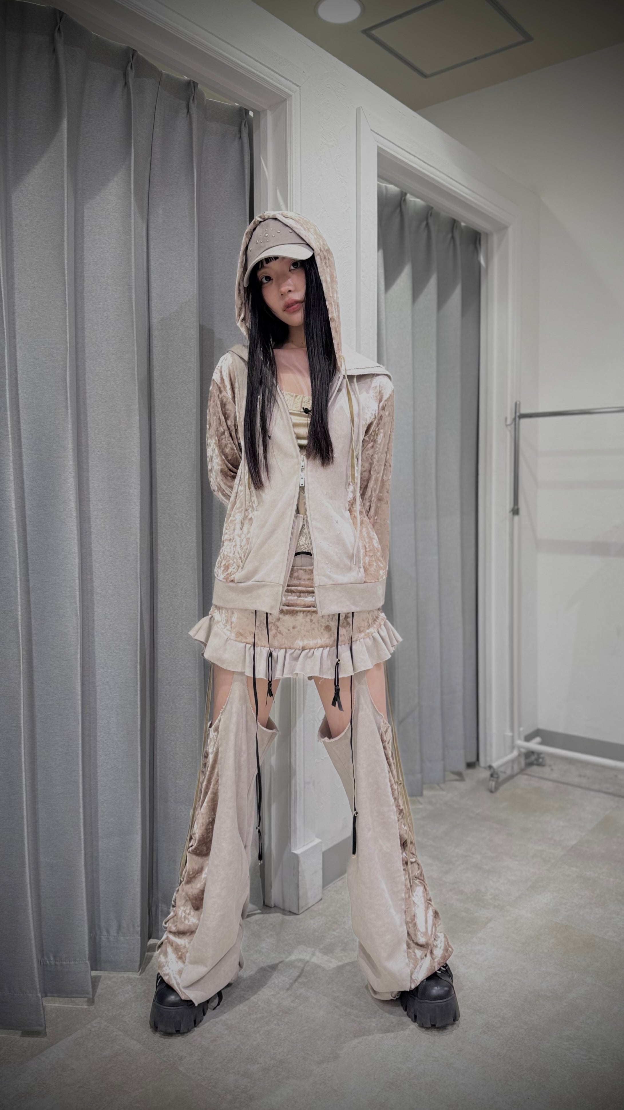 Last1】Spark Garter Skirtpants(Beige) – neith.onlinestore