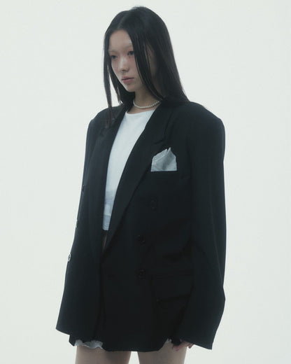 Destroyed Pocket Chief Jacket (Black）