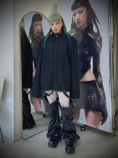 [Late September] Denim Shirt (Black)