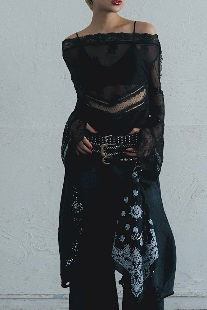 Double Studs Leather Belt