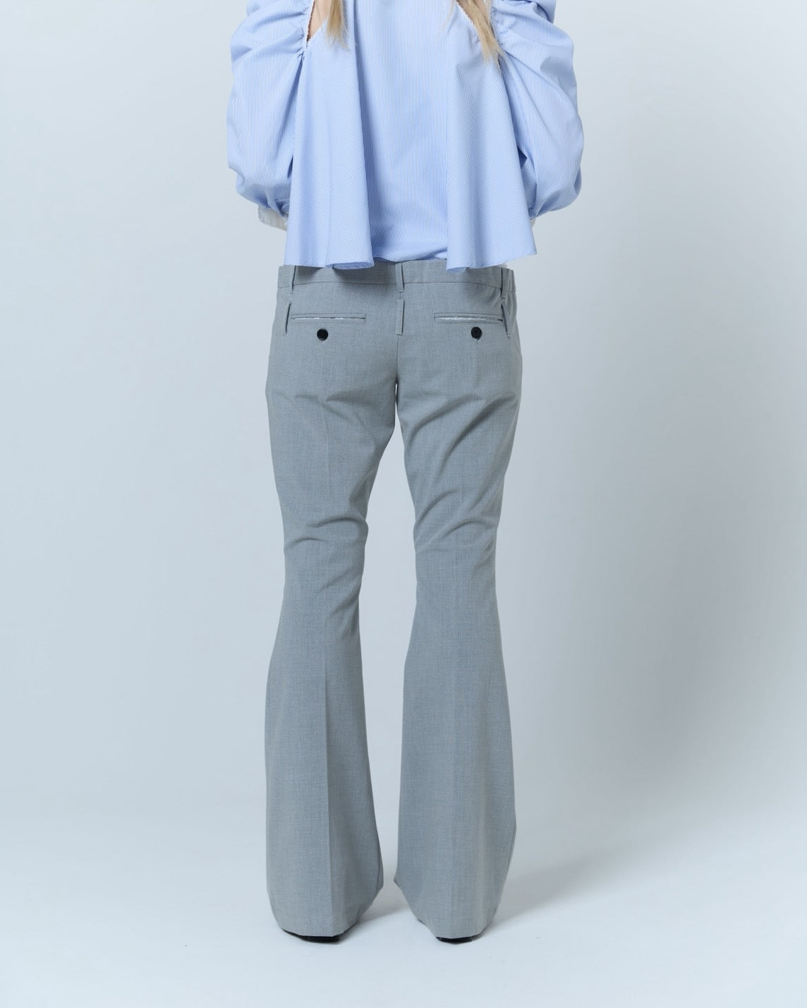 【Last1】Destroyed Flare Trousers (Gray）