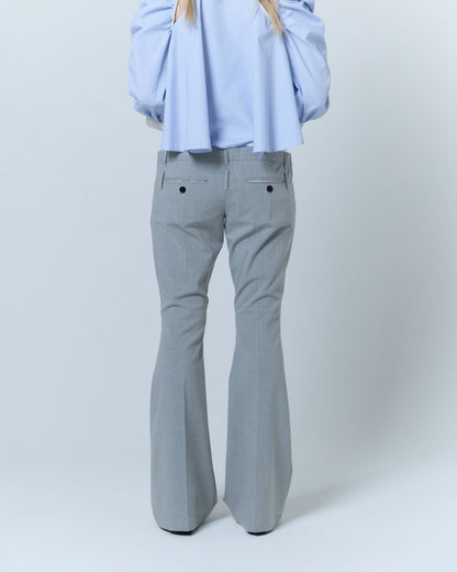 Destroyed Flare Trousers (Gray）