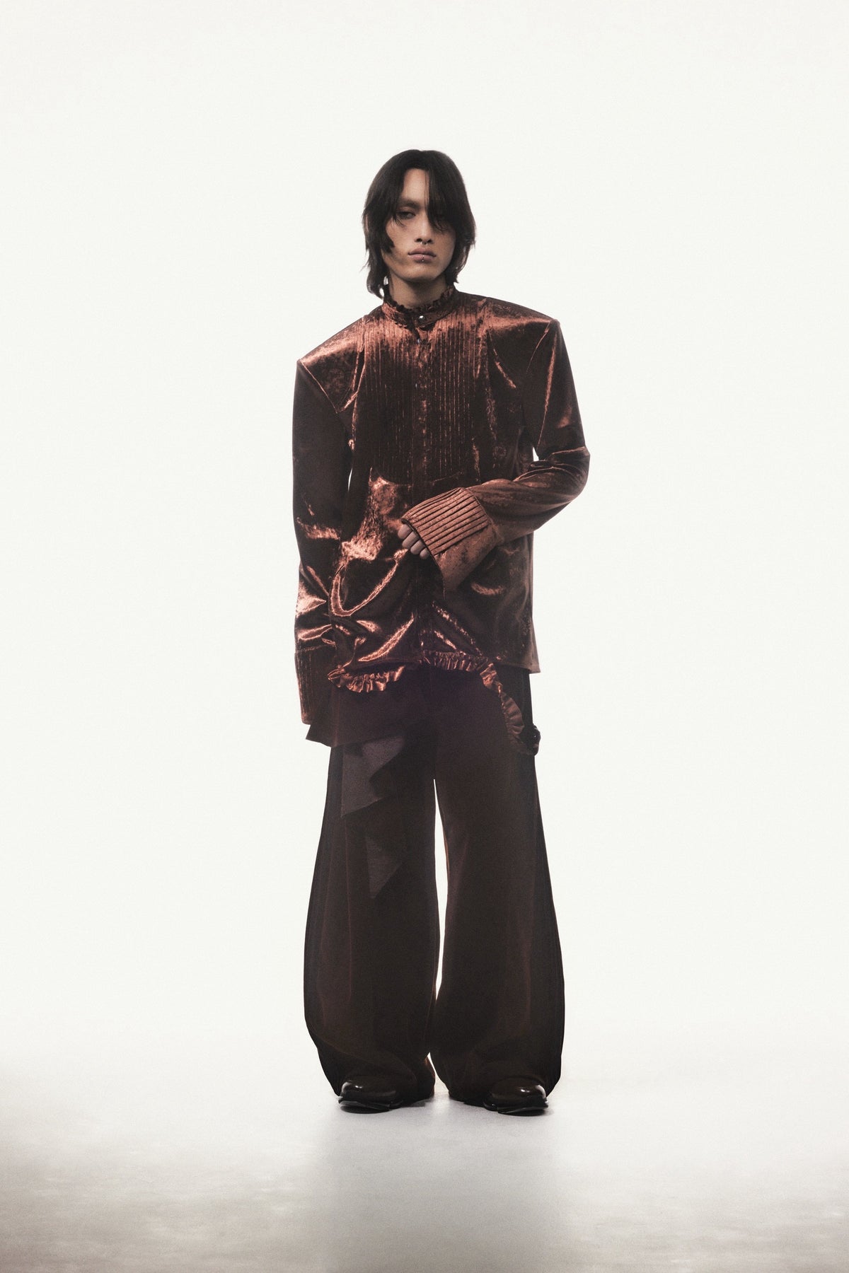 【9月下旬】Velvet Shirt(Brown)
