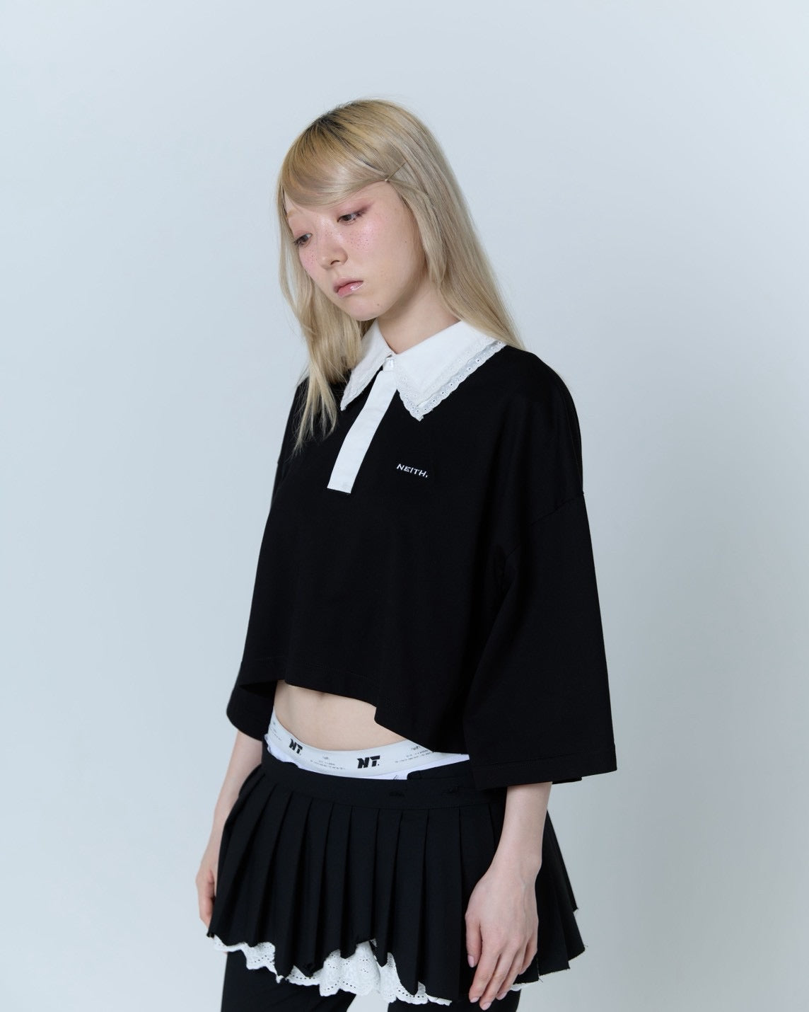 Double Collar Rugger Shirt (Black)