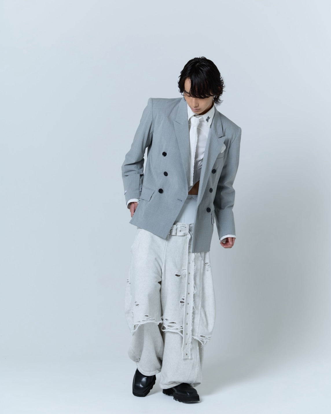 Boxer Destroyed Sweat Pants (Powder Gray) – neith.onlinestore