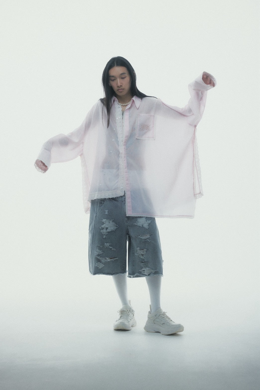 Handkerchief Shirt Dress (Pink)