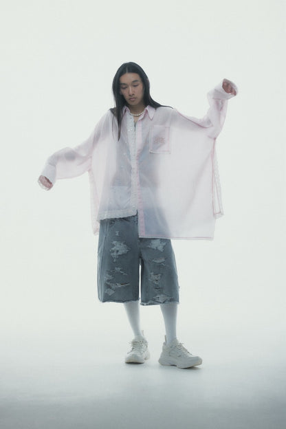 Handkerchief Shirt Dress (Pink)