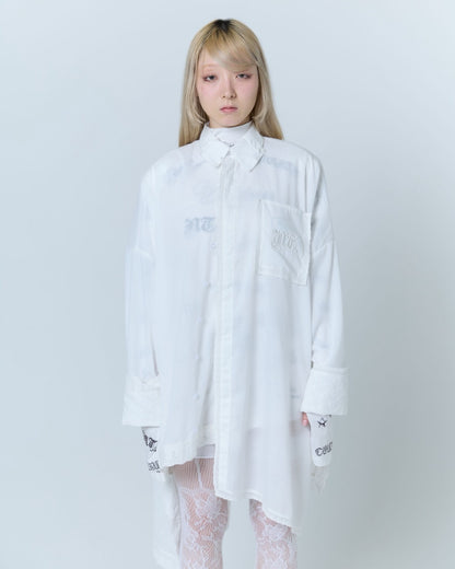 Handkerchief Shirt Dress (White)