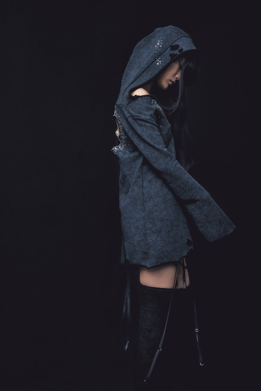 Love Veil Sweat Dress(Black)