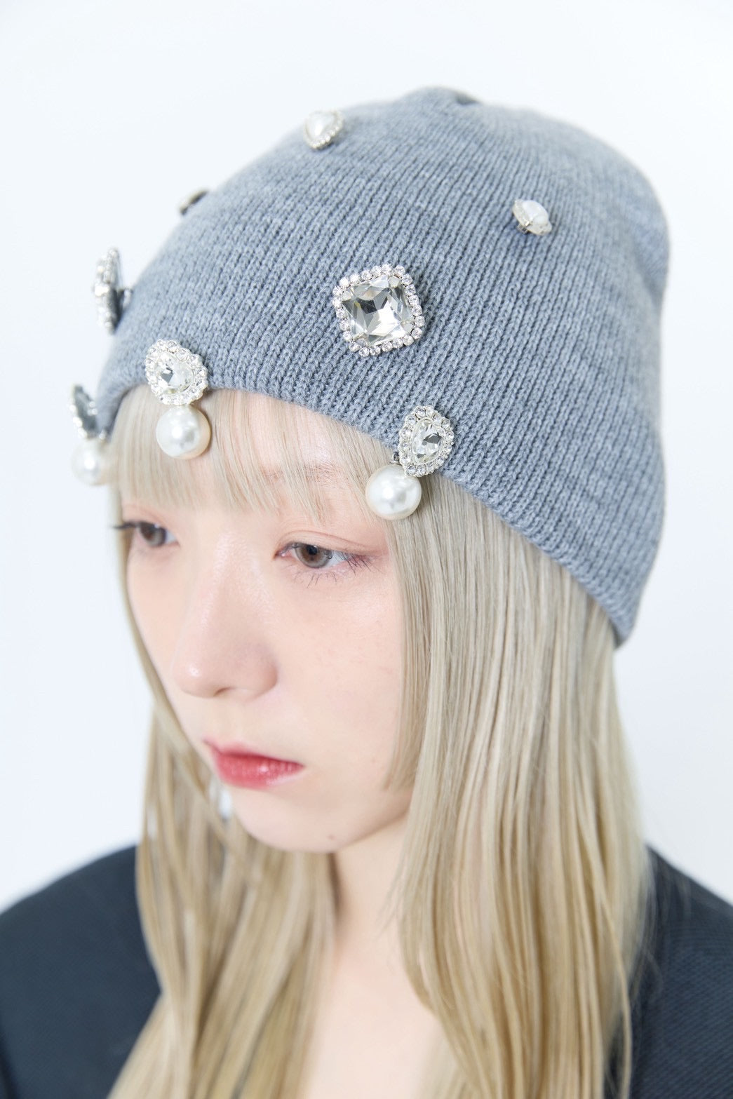 Crystal Sparkle Beanie【Gray】