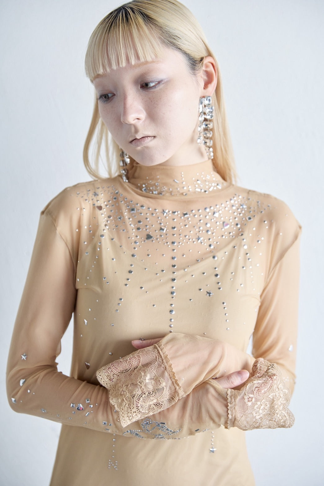 Metallic Sparkle Skin Dress(Beige)