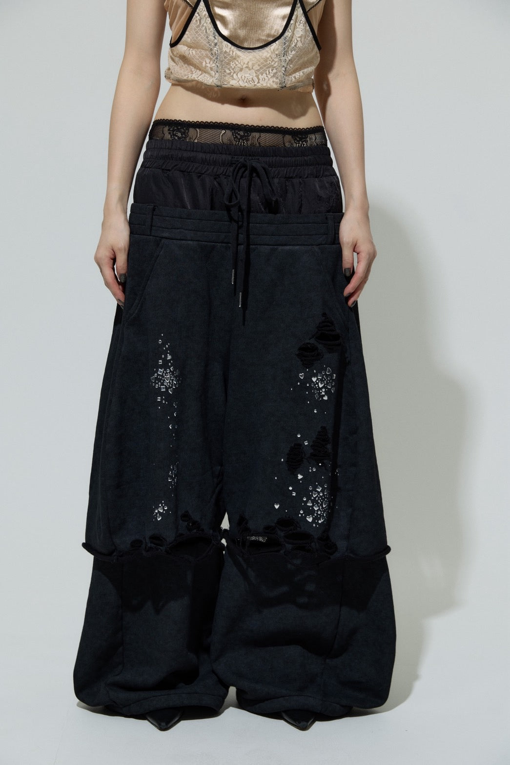 Meteor Low-rise Sweat Pants(Black)