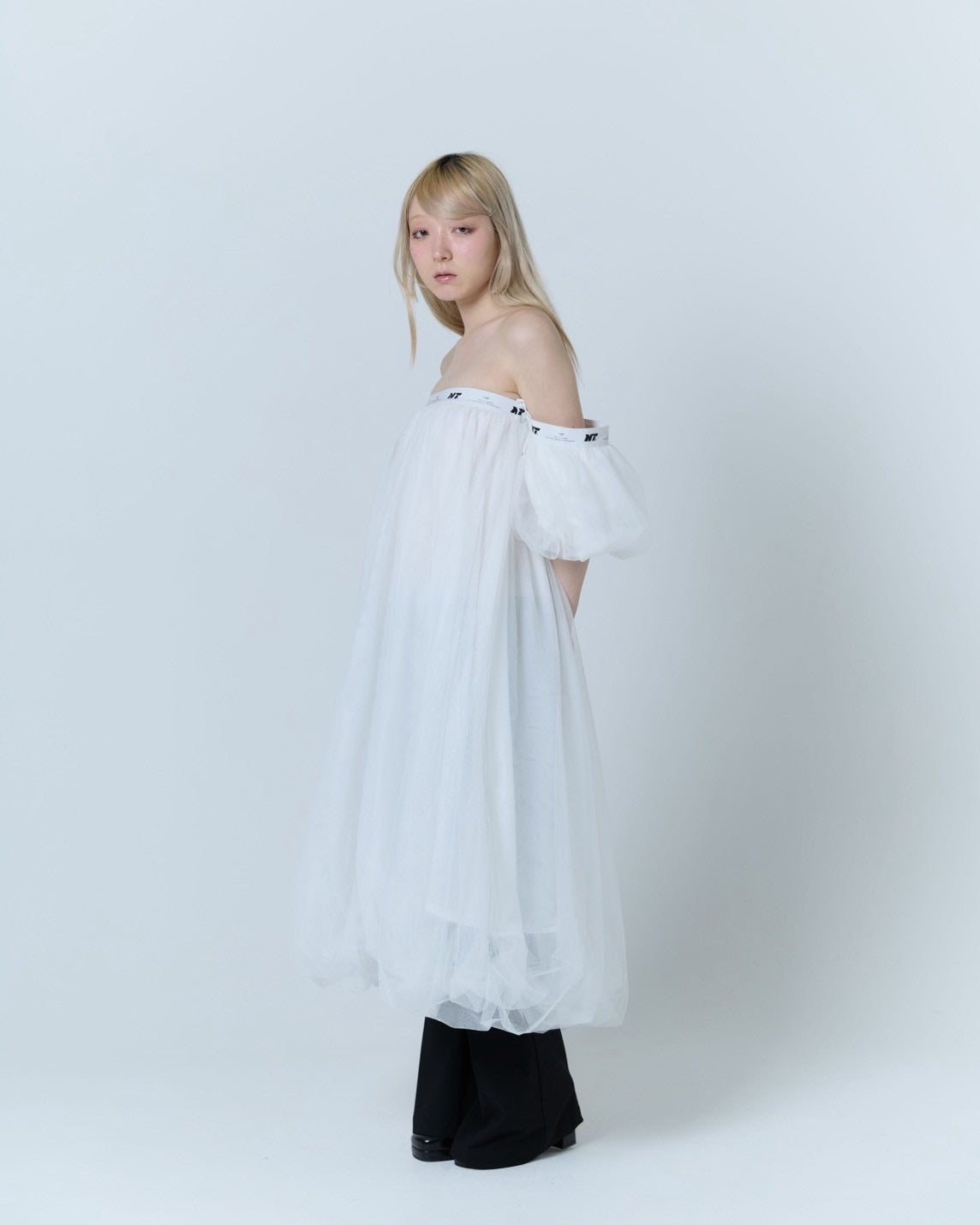 Tulle Bare Dress(White)