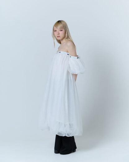 Tulle Bare Dress(White)