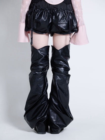 Curve Leather Leg Cover(Black)