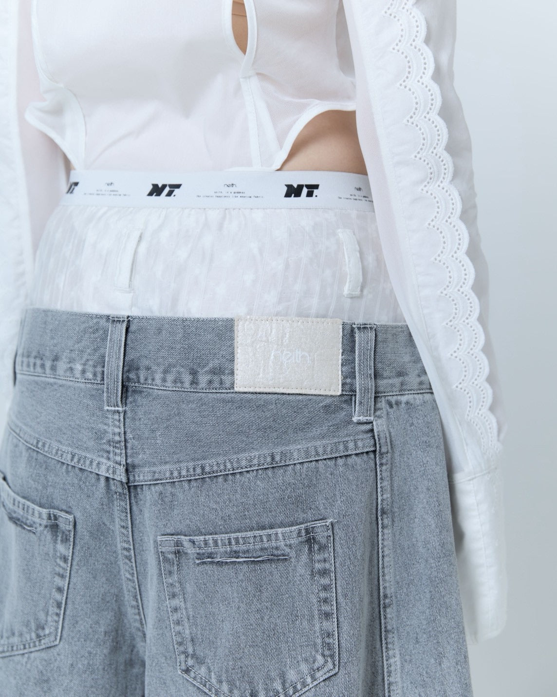 Destroyed Denim and Leg cover (Gray)