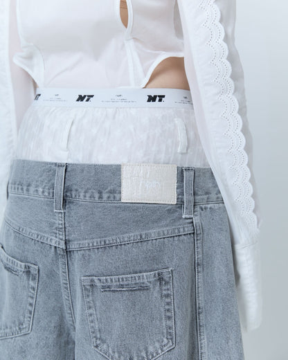 Destroyed Denim and Leg cover (Gray)