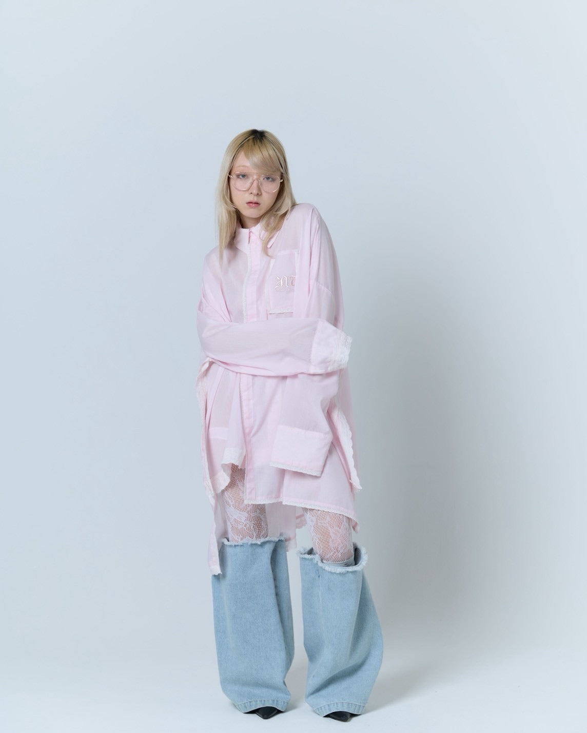 Destroyed Denim and Leg cover (Blue)