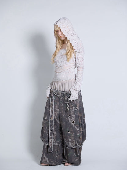 Flocky Lace Veil Top(Ivory)
