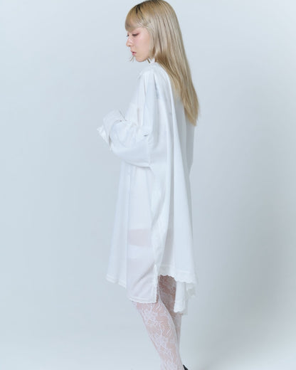 Handkerchief Shirt Dress (White)
