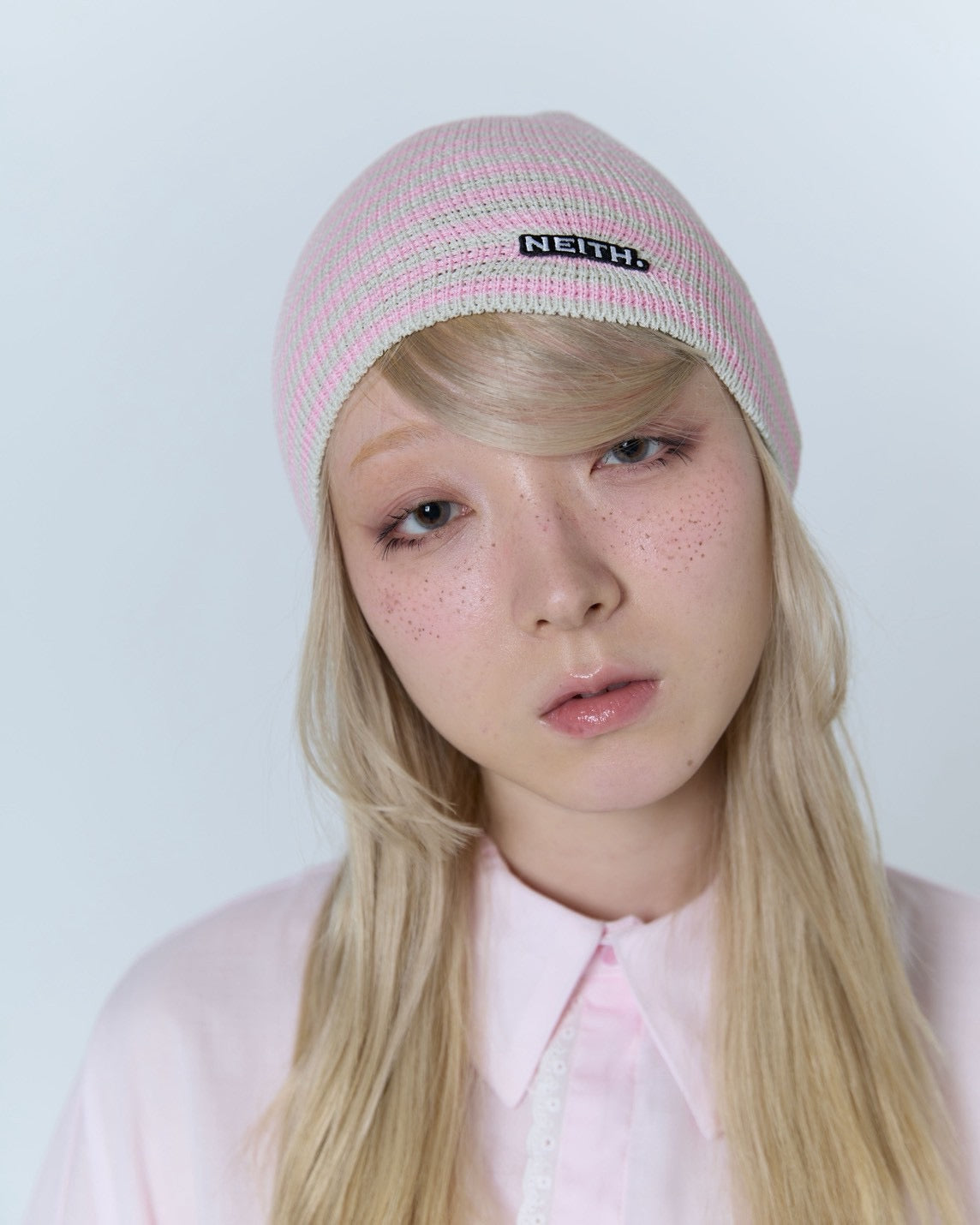 【Last1】 Border Beanie(Pink)