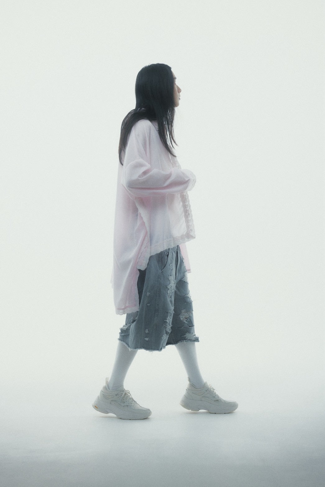 Destroyed Denim and Leg cover (Gray)